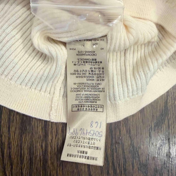 Burberry London Turtle Neck Sweater Women's M Beige Nova Check Ribbed NWT - Picture 8 of 9